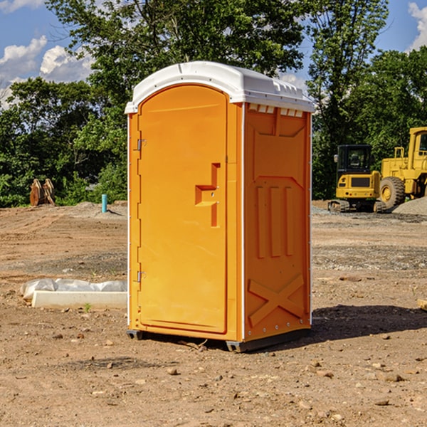 how often are the portable restrooms cleaned and serviced during a rental period in Dighton